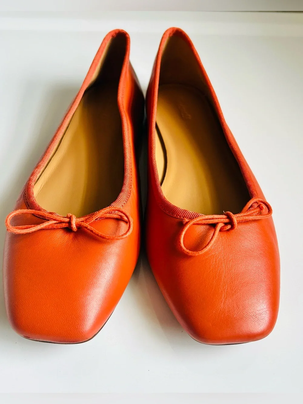 MADEWELL The Anelise Leather Ballet Flat Dark Copper Orange 9 NWOB